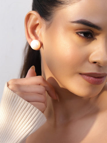 Classic Radiance White Pearl Studs Earrings