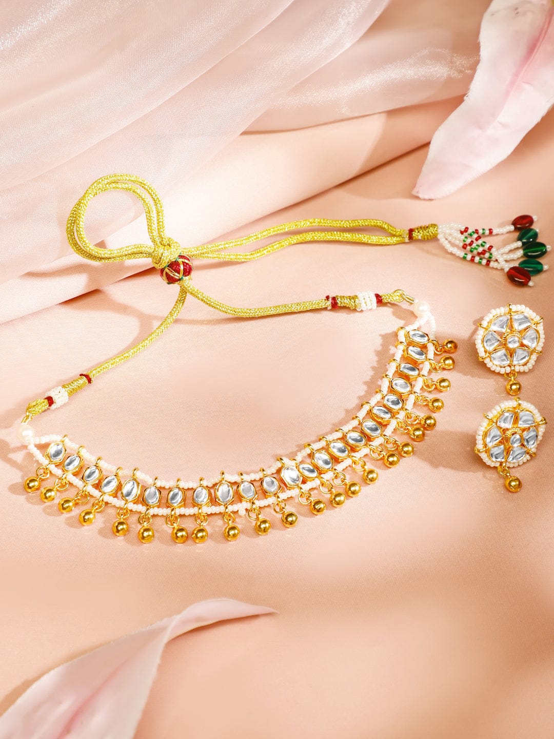Classic White Kundan Choker Set Jewellery Set