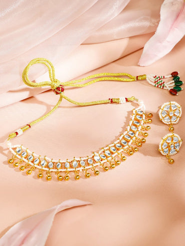 Classic White Kundan Choker Set Jewellery Set