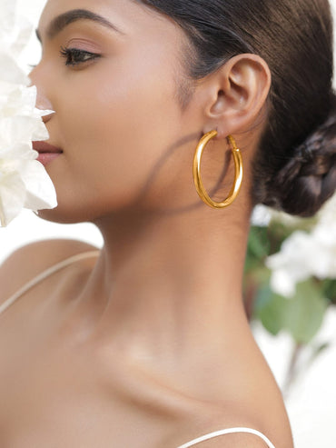 Clean Golden Big Hoops Earrings