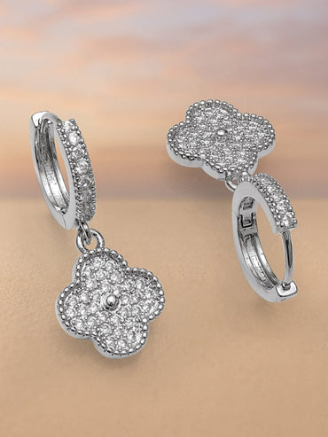 Clover Glow of Promise American Diamond Zirconia Drops Earrings