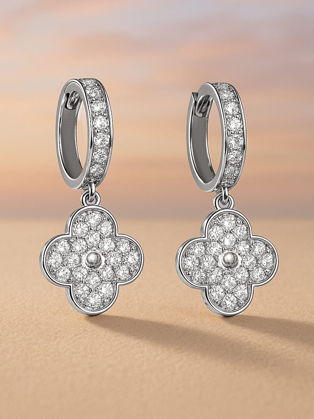Clover Glow of Promise American Diamond Zirconia Drops Earrings