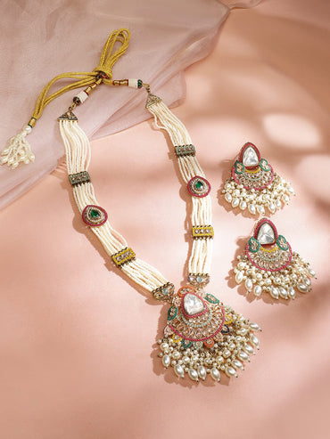 Colours in Harmony Kundan Necklace Set Jewellery Set