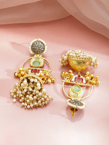 Contemporary Colour Play Jhumka Earrings