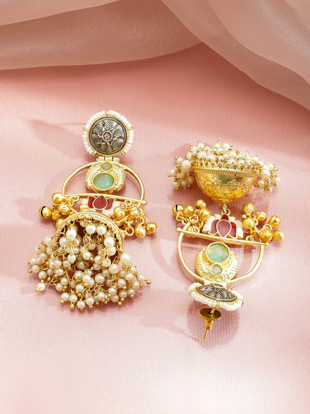Contemporary Colour Play Jhumka Earrings