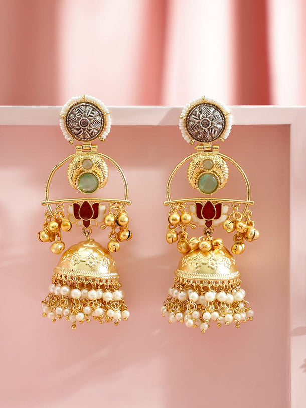 Contemporary Colour Play Jhumka Earrings