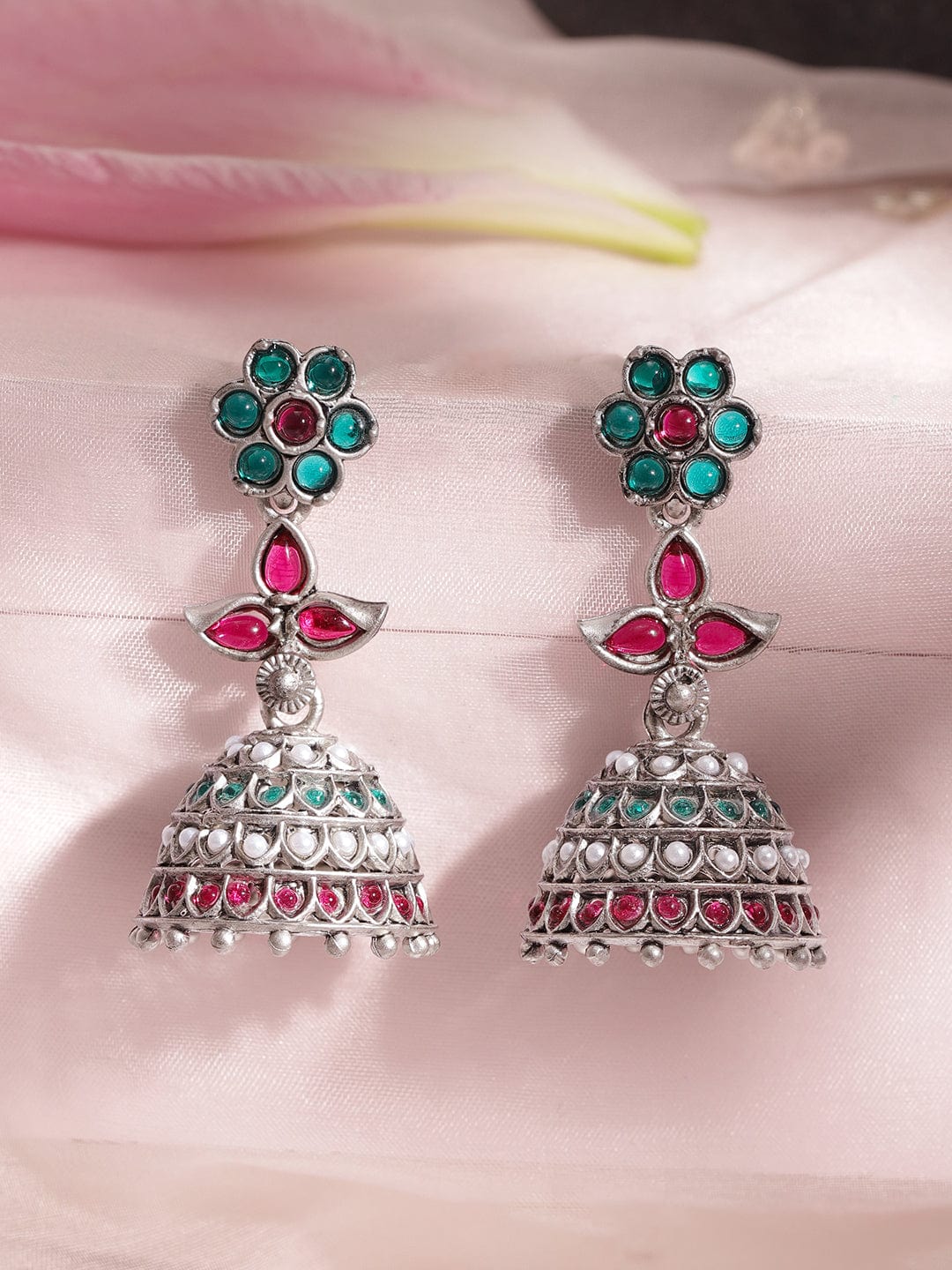 Copy of Antique Allure Oxidized Jhumka Earrings for a Touch of Tradition Earrings