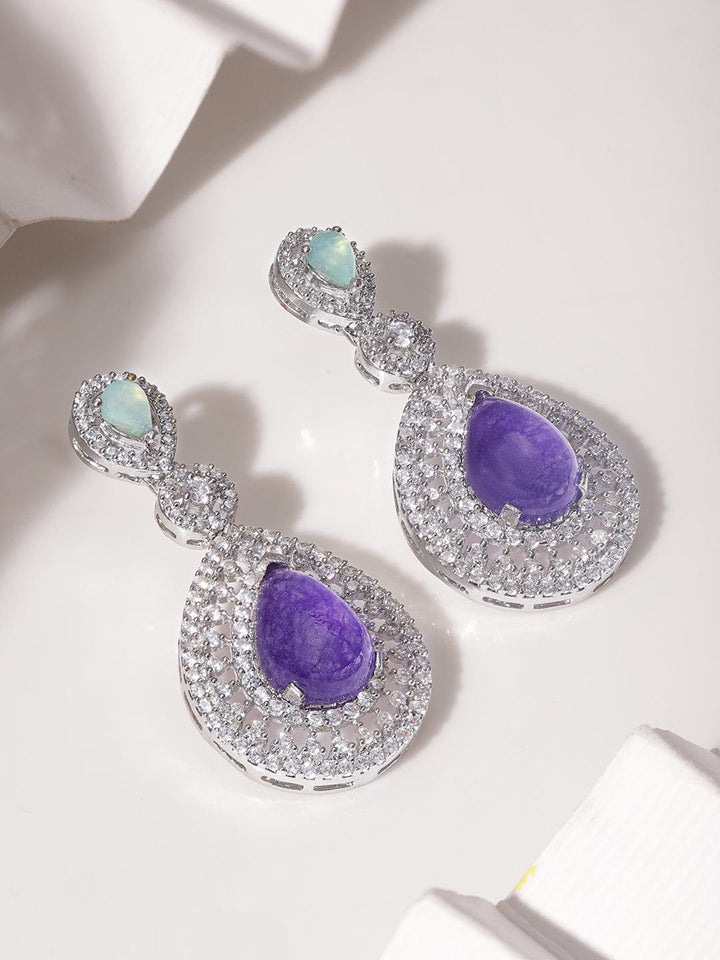 Copy of Rhodium - plated Marquise Crystal Zirconia Demi-Fine Lavish Hoop Earrings Earrings