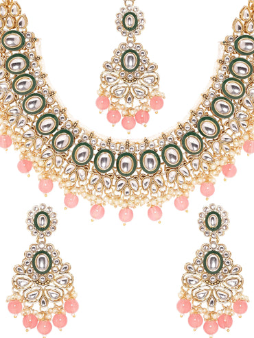 Copy of Rubans 22k Gold plated Kundan studded pearl beaded Jewellery Set Jewellery Sets