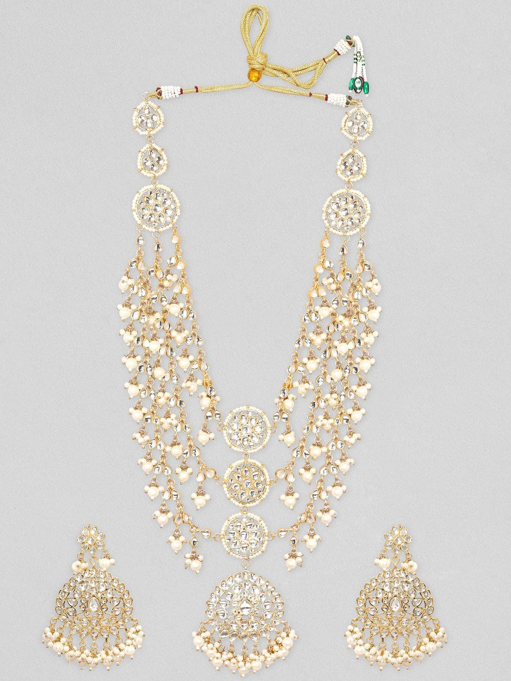 Copy of Rubans 24K Gold Plated Kundan Studded Pearl Beaded Jewellery Set Necklaces, Necklace Sets, Chains & Mangalsutra