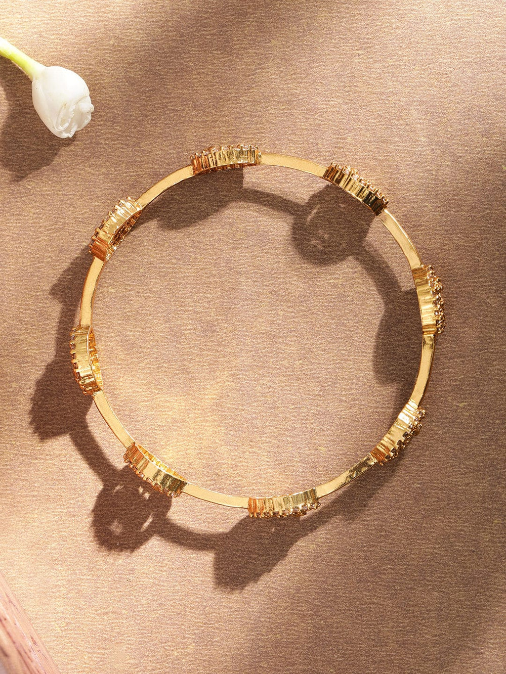 Copy of Set of 4, 22K Gold plated flora motif handcrafted gold bangles Bangles & Bracelets