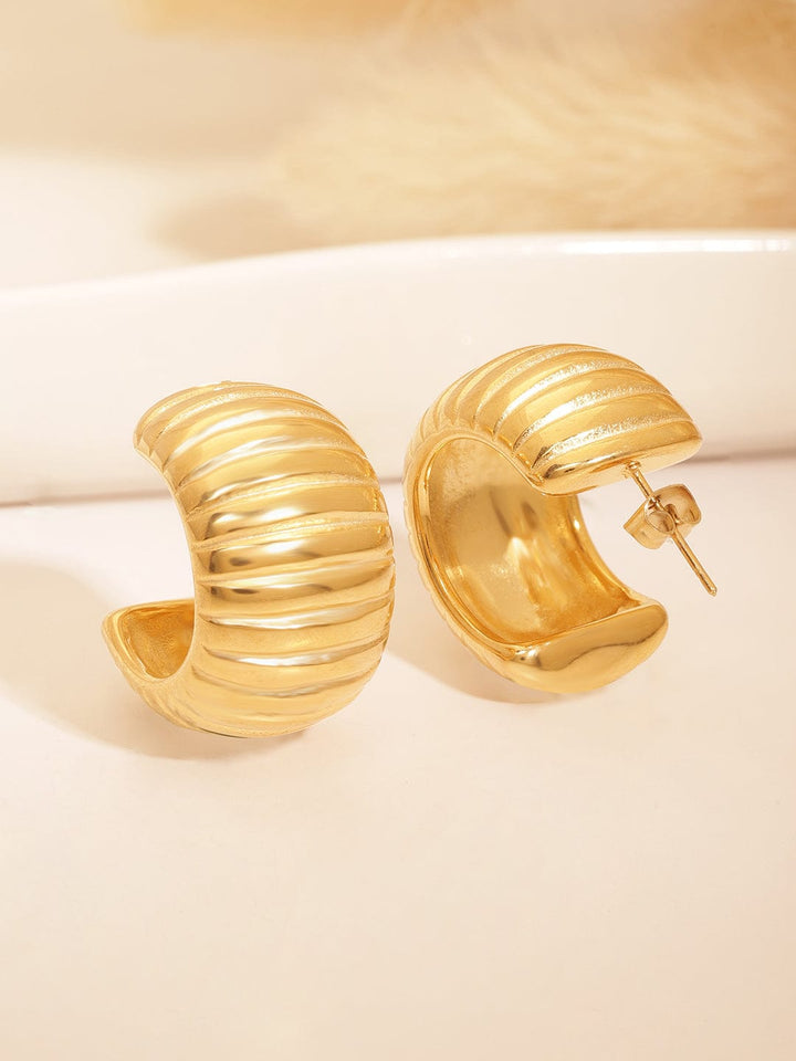 Copy of Stainless Steel 18 KT Gold Plated  Waterproop tarnish-free Pendulum Drop Wirehoop Earring Drop Earrings