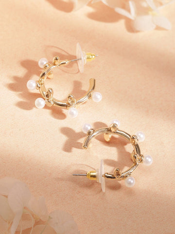 Copy of Rubans Fashion Accessories Gold-Toned Handcrafted Cz Classic Drop Earrings Earrings