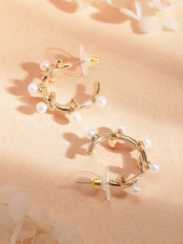 Copy of Rubans Fashion Accessories Gold-Toned Handcrafted Cz Classic Drop Earrings Earrings