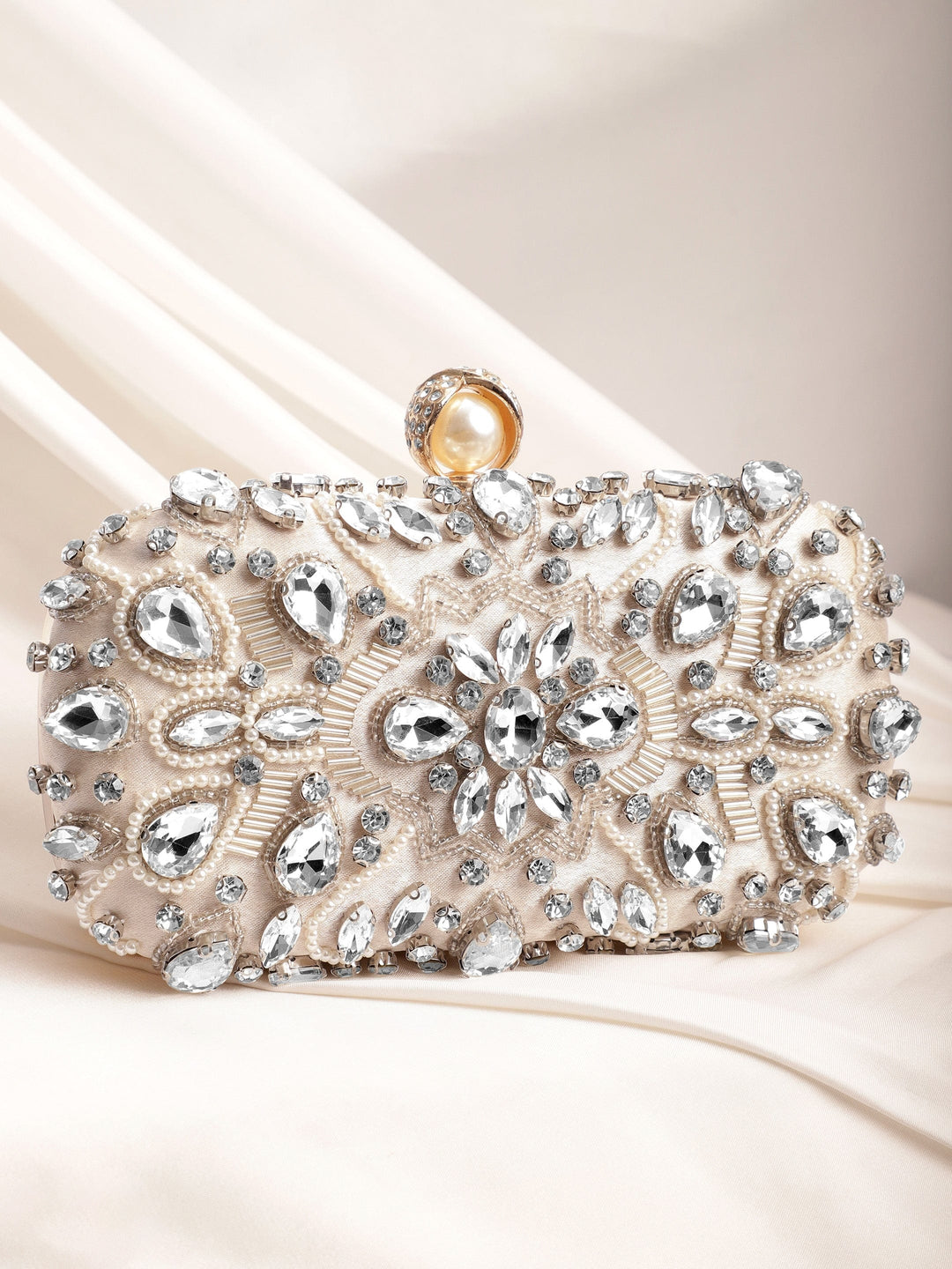 Copy of Rubans Dazzling Allure Handcrafted Shimmery Clutch Bag Handbag, Wallet Accessories & Clutche