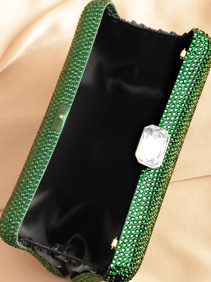 Cream With Dazzling Crystal Zirconia Embellished Contemporary Clutch handbag Handbag, Wallet Accessories & Clutche