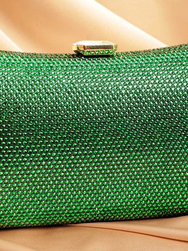 Cream With Dazzling Crystal Zirconia Embellished Contemporary Clutch handbag Handbag, Wallet Accessories & Clutche