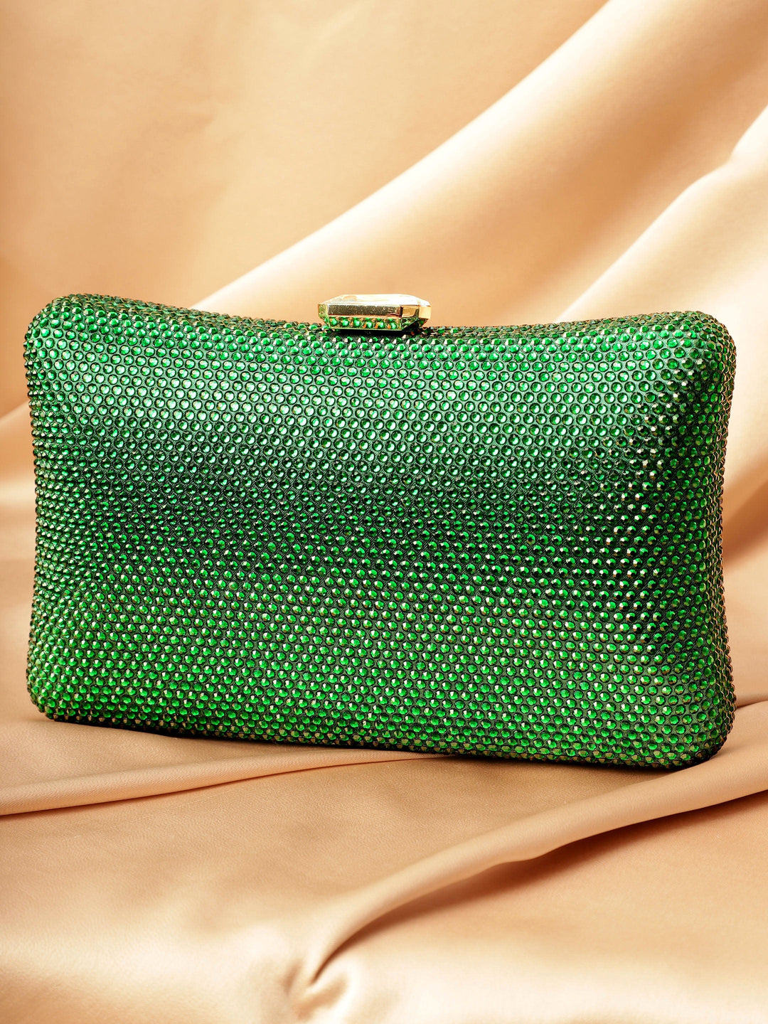 Cream With Dazzling Crystal Zirconia Embellished Contemporary Clutch handbag Handbag, Wallet Accessories & Clutche