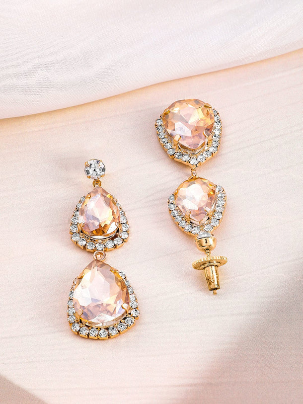 Crystal Teardrop Studded Necklace Set Jewellery Set