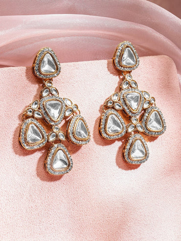 Designer Edge Kundan Danglers Earrings