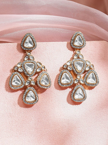 Designer Edge Kundan Danglers Earrings