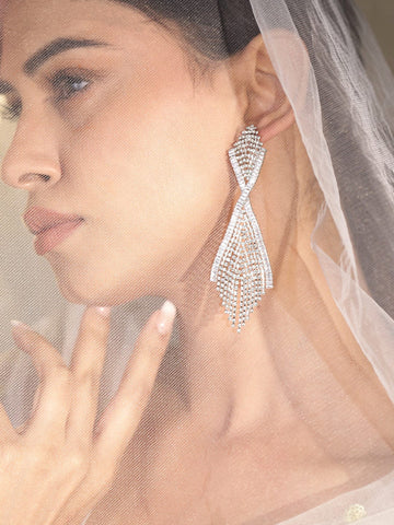 Designer Edge Multistrand American Diamond Zirconia Earrings Earrings
