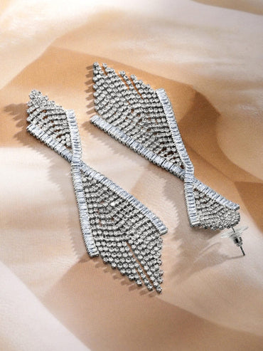 Designer Edge Multistrand American Diamond Zirconia Earrings Earrings