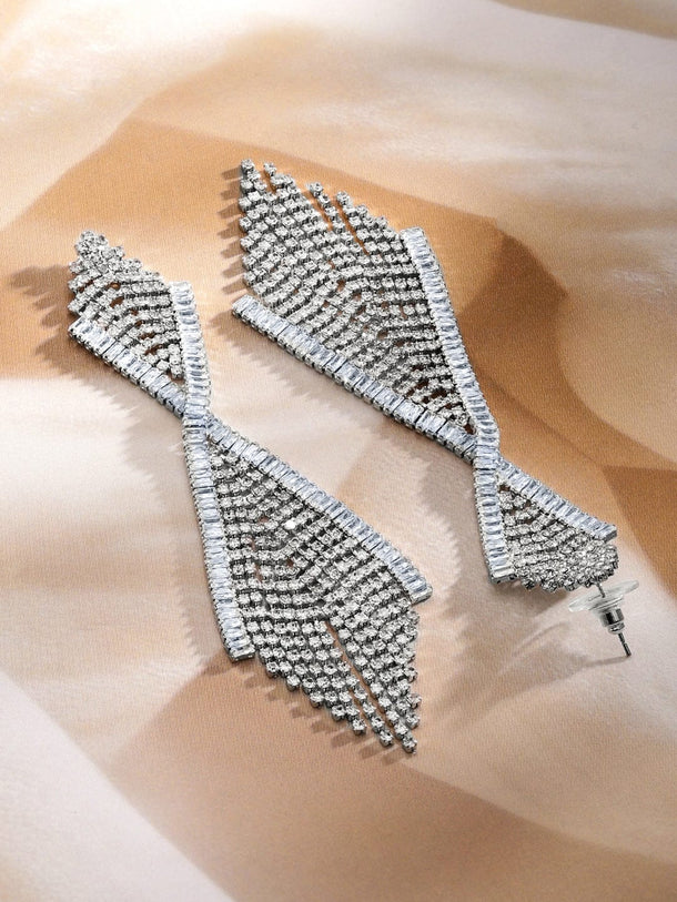 Designer Edge Multistrand American Diamond Zirconia Earrings Earrings