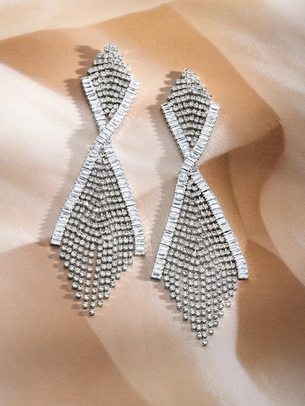 Designer Edge Multistrand American Diamond Zirconia Earrings Earrings