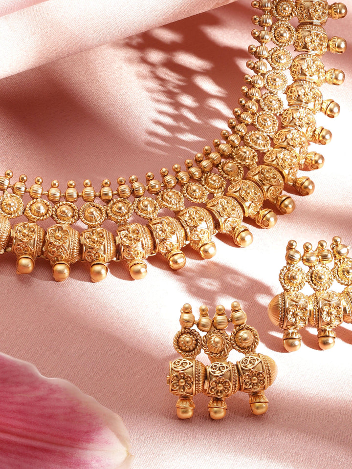 Divine Allure 22k Gold-Plated Necklace Set in Timeless Elegance Jewellery Sets