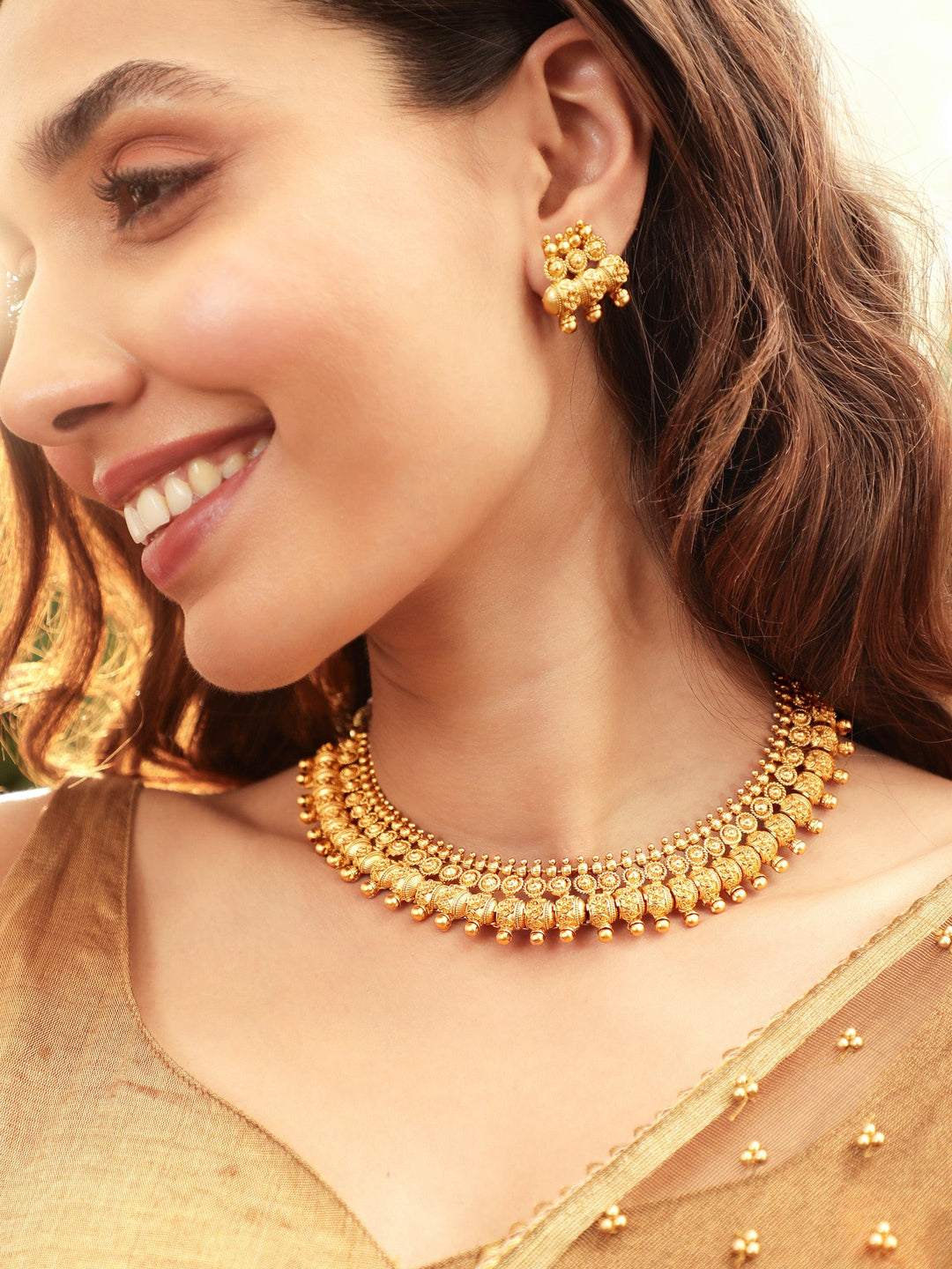 Divine Allure 22k Gold-Plated Necklace Set in Timeless Elegance Jewellery Sets