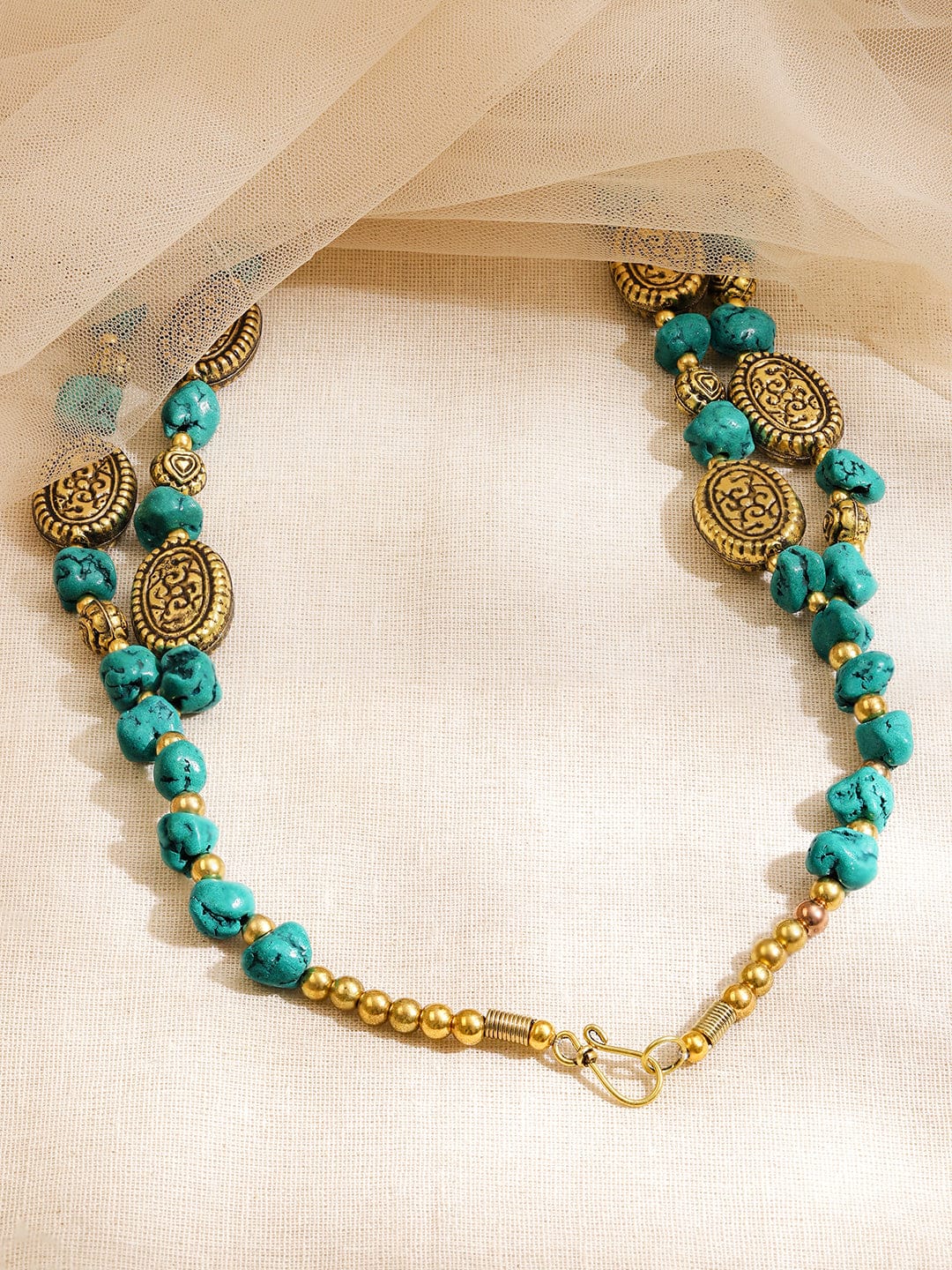 Divine Green Beaded Antique Layered Necklace Necklace & Chains