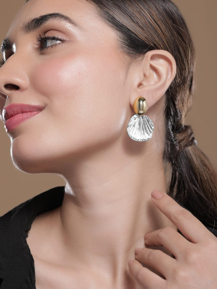 Dual-Tone Gold & Silver-Plated Shell Drop Earrings Drop Earrings