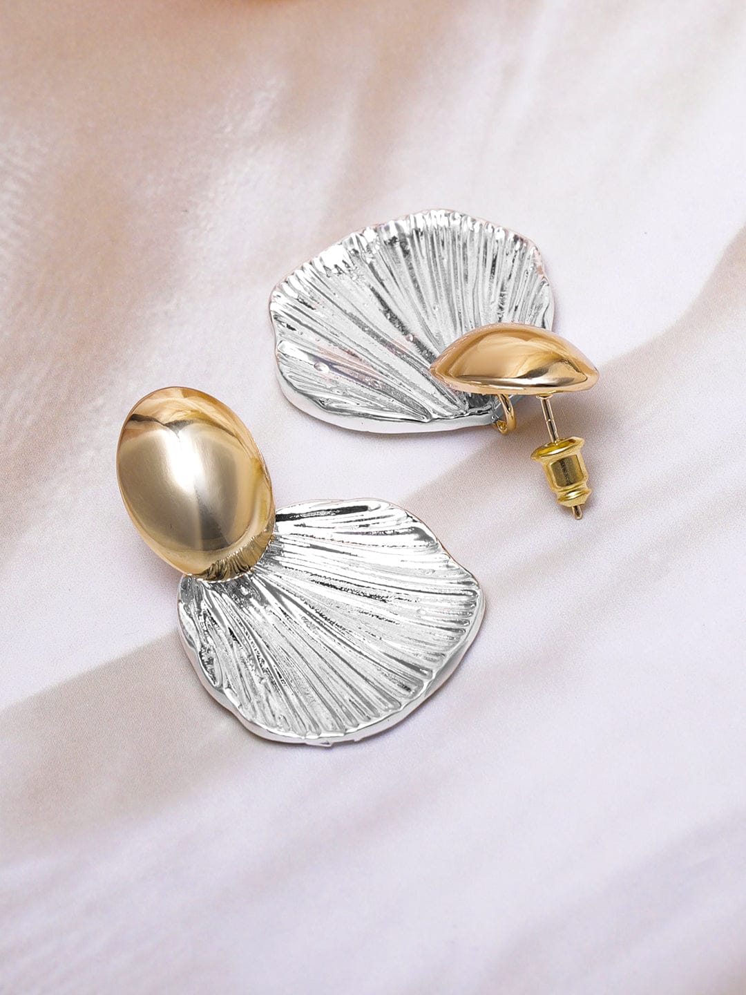 Dual-Tone Gold & Silver-Plated Shell Drop Earrings Earrings