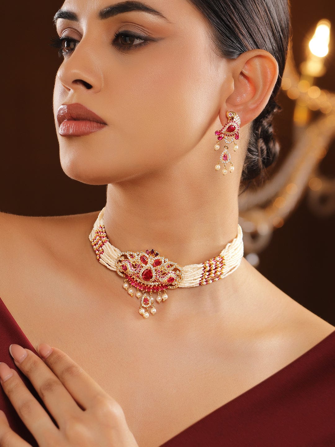 Echoes of the Pink Necklace Set Jewellery Set