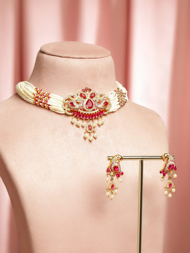 Echoes of the Pink Necklace Set Jewellery Set