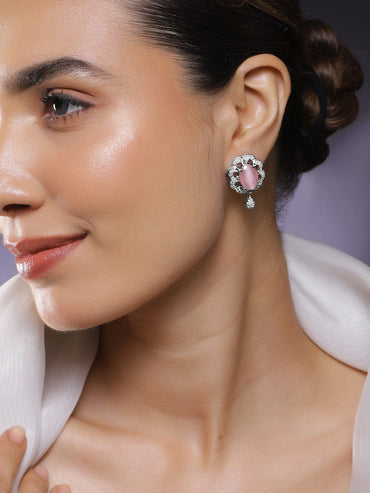 Elegant Shine Pink Drop Earrings Earrings