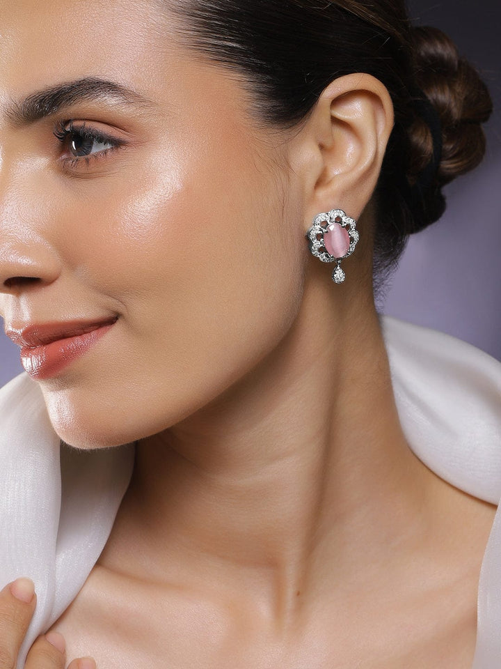 Elegant Shine Pink Drop Earrings Earrings