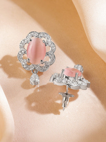 Elegant Shine Pink Drop Earrings Earrings
