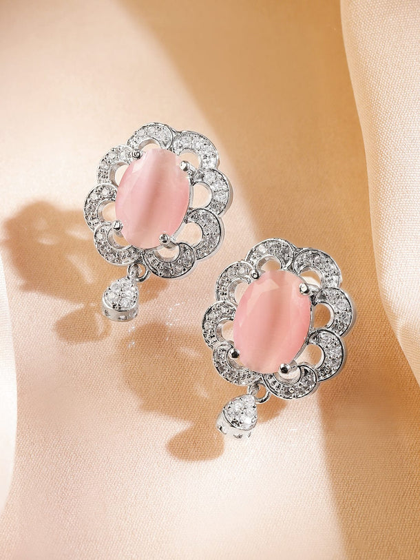 Elegant Shine Pink Drop Earrings Earrings