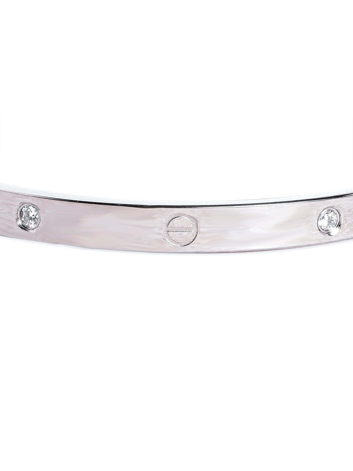 Elegant Zirconia Studded Bracelet Stainless Steel and Water-Resistant Beauty Bangles & Bracelets