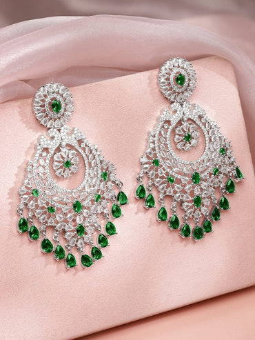 Emerald Blooms in Motion Danglers Earrings