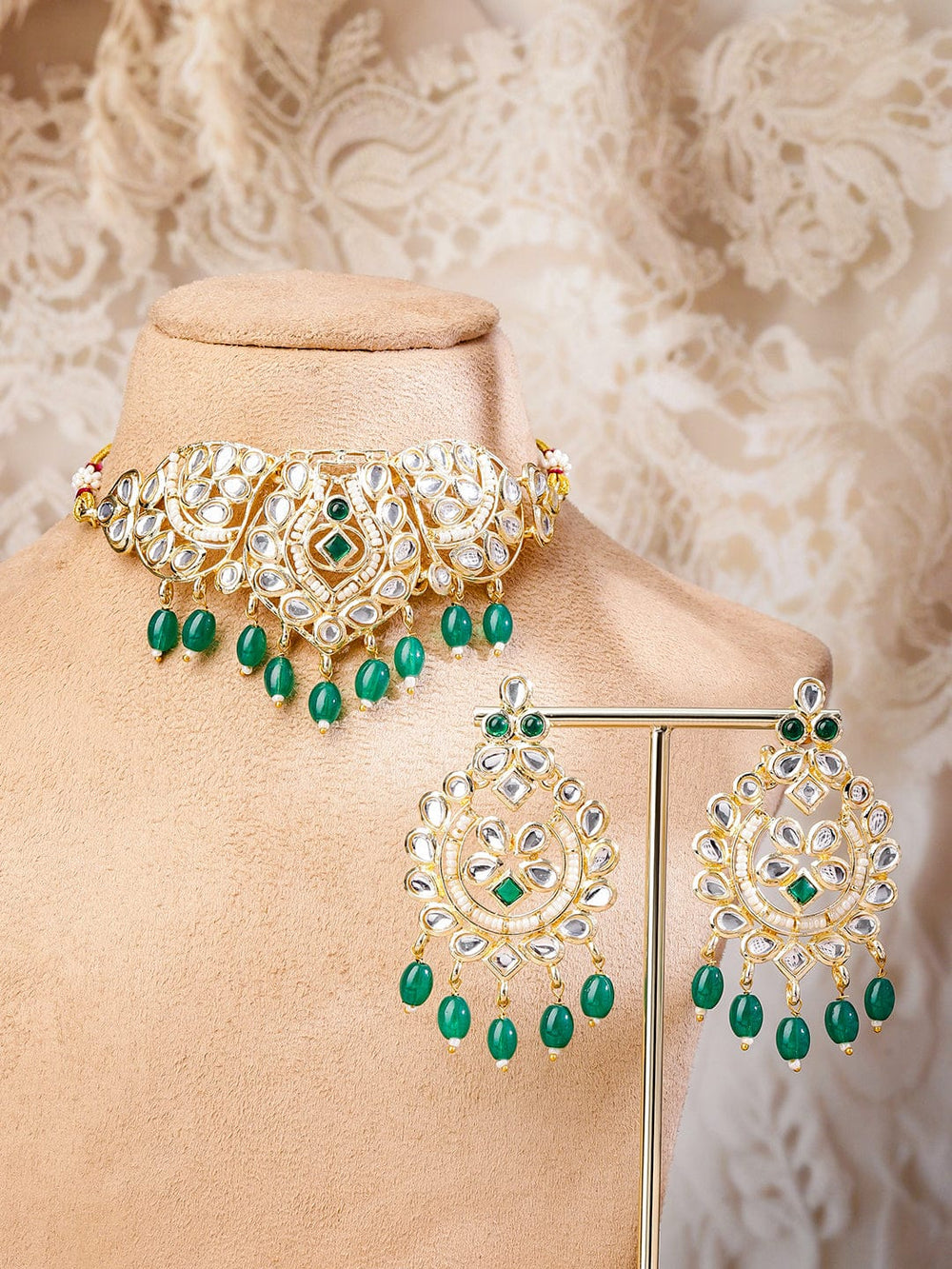 Emerald Charm Affair Necklace Set Jewellery Set