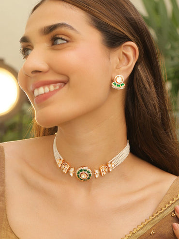 Emerald Edit Kundan Choker Set Jewellery Set