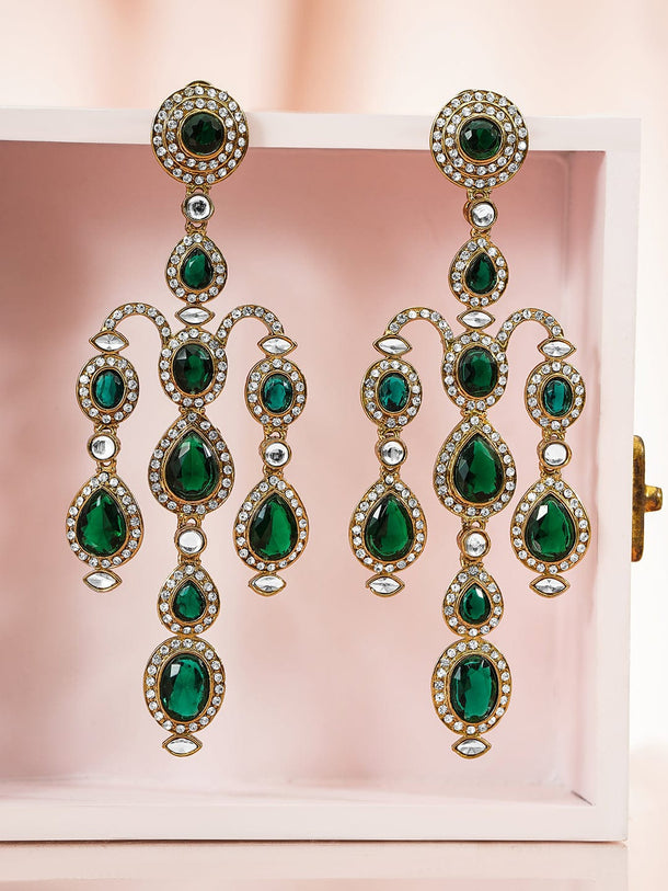 Emerald Muse of Tradition Danglers Earrings
