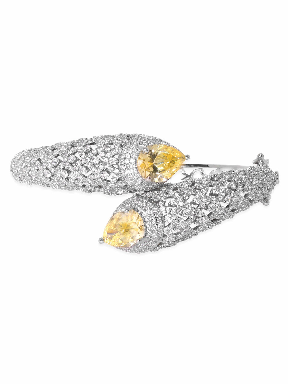 Enchanting Amethyst Sparkle Yellow Silver AD Bracelet Bangles & Bracelets