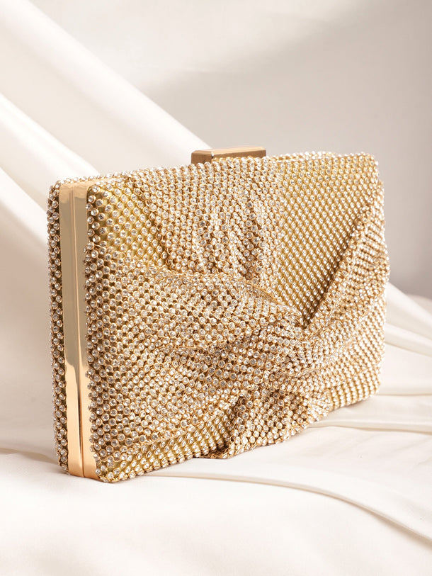 Enchanting Luminescence Handcrafted Shimmery Clutch Bag Handbag, Wallet Accessories & Clutche