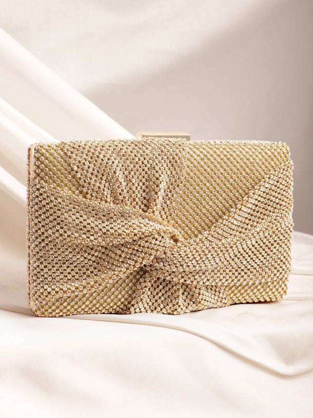 Enchanting Luminescence Handcrafted Shimmery Clutch Bag Handbag, Wallet Accessories & Clutche