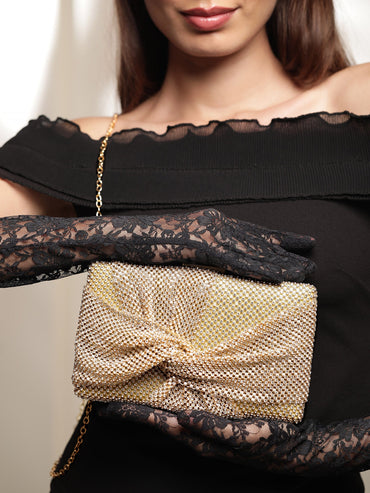 Enchanting Luminescence Handcrafted Shimmery Clutch Bag Handbag, Wallet Accessories & Clutche