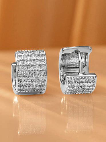 Eternal Whisper American Diamond Zirconia Hoops Earrings